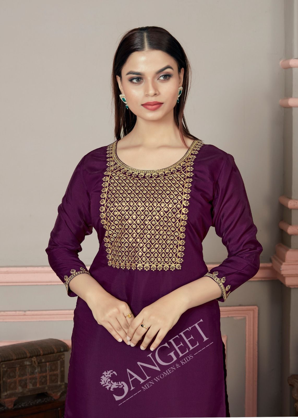 Roman By Sangeet Rayon Silk  Embroidery Kurti Wholesale Price In Surat
